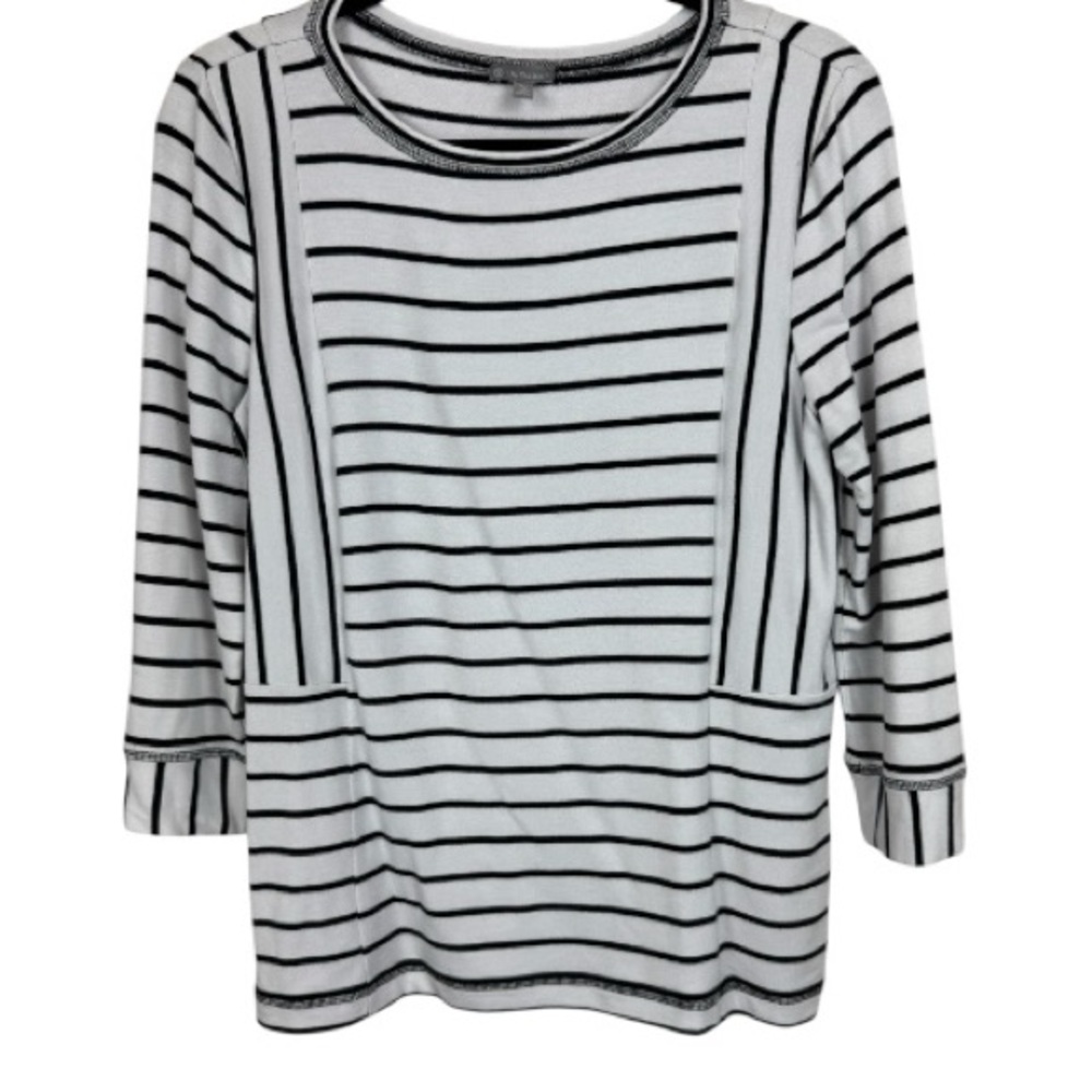 🥑5/$25 T by Talbots French terry soft modal blend striped top S petite